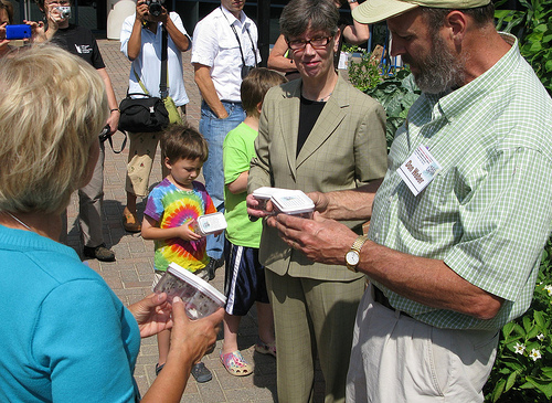 Learning about the beetles from USDA's Don Weber